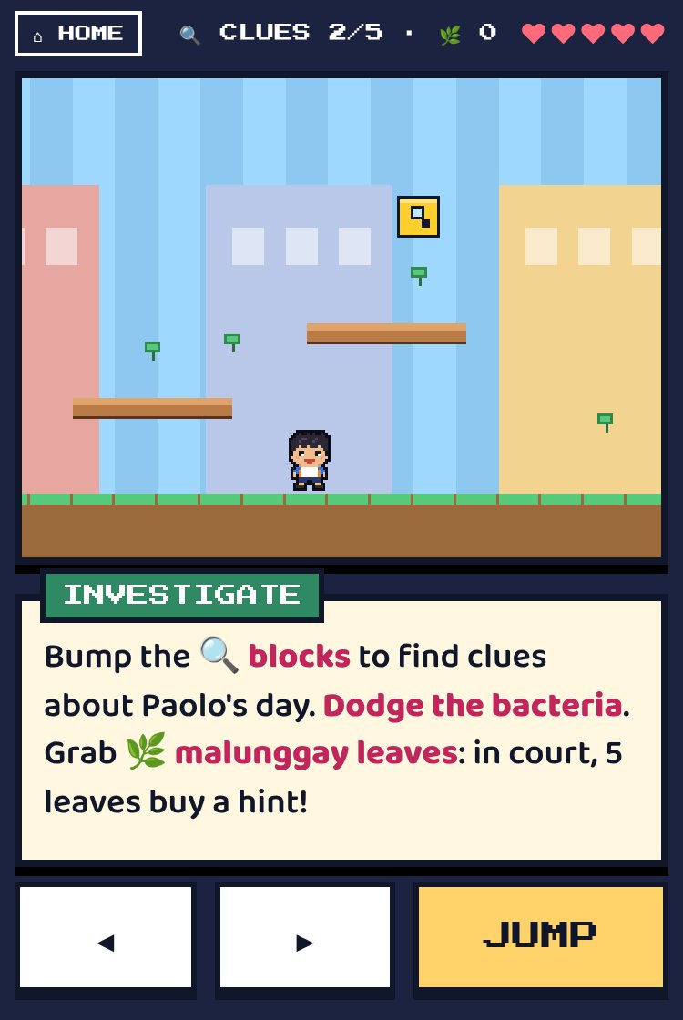 Investigating Paolo's day and bumping clue blocks in Body Court