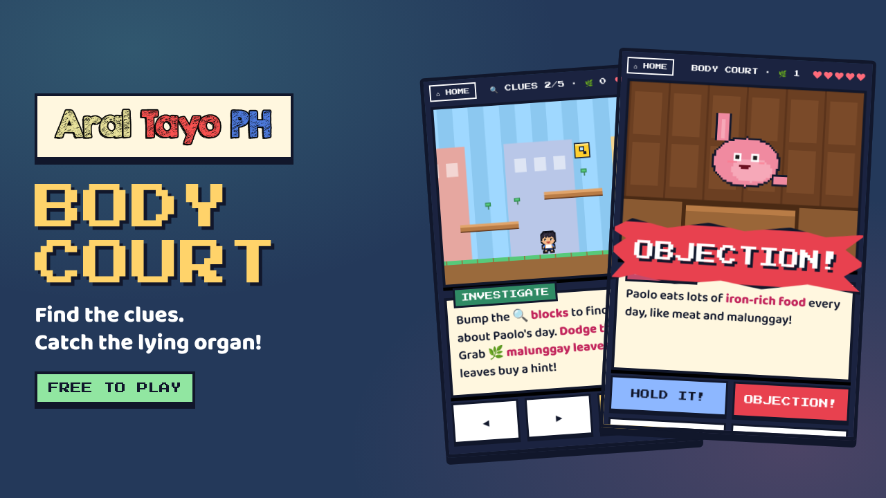 Body Court human body health mystery game. Click to play.